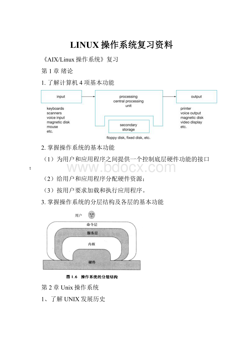 LINUX操作系统复习资料.docx