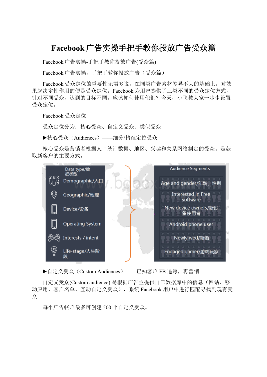 Facebook广告实操手把手教你投放广告受众篇Word文档下载推荐.docx