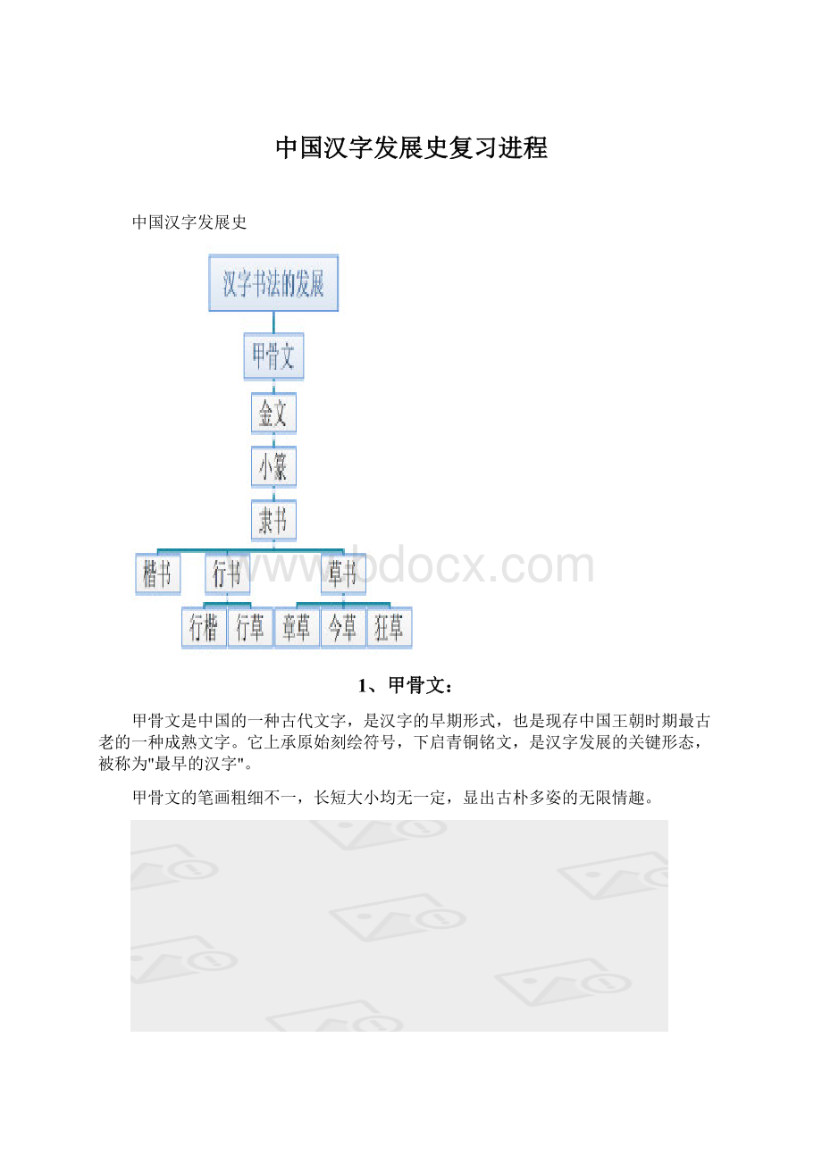 中国汉字发展史复习进程.docx_第1页