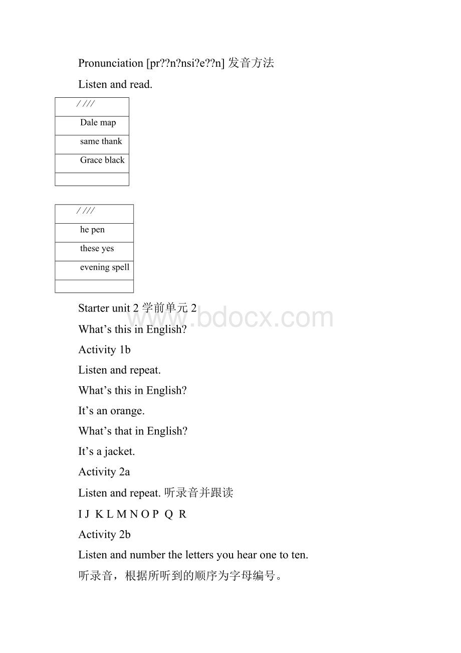 七年级上册英语磁带对应的语音文本.docx_第3页