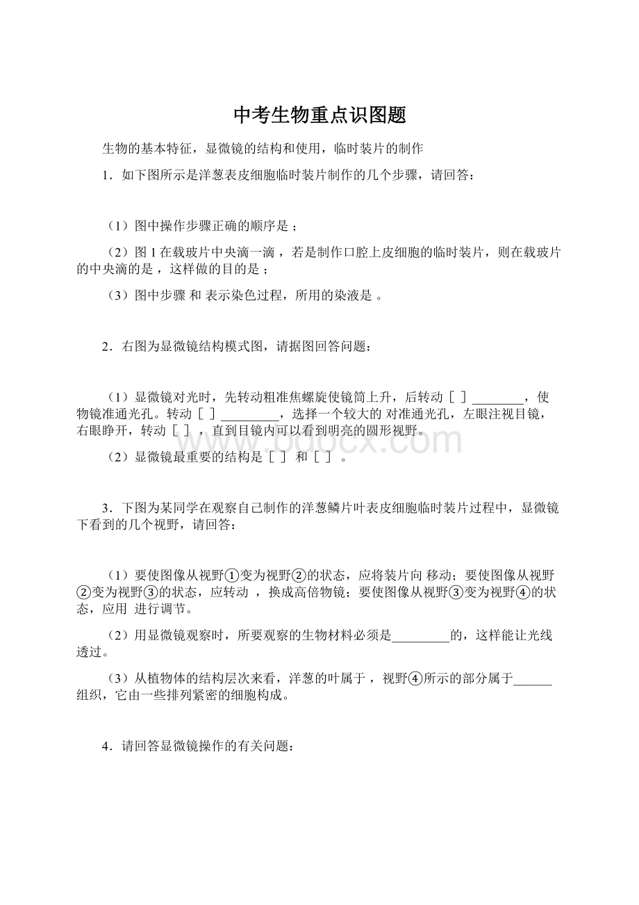 中考生物重点识图题Word格式文档下载.docx_第1页