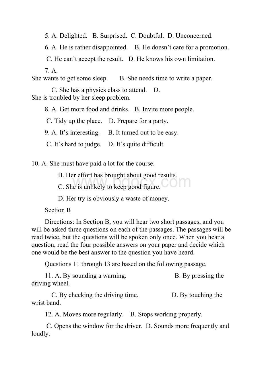 上海市闵行区高考教学质量检测二模英语试题及答案word版2.docx_第2页