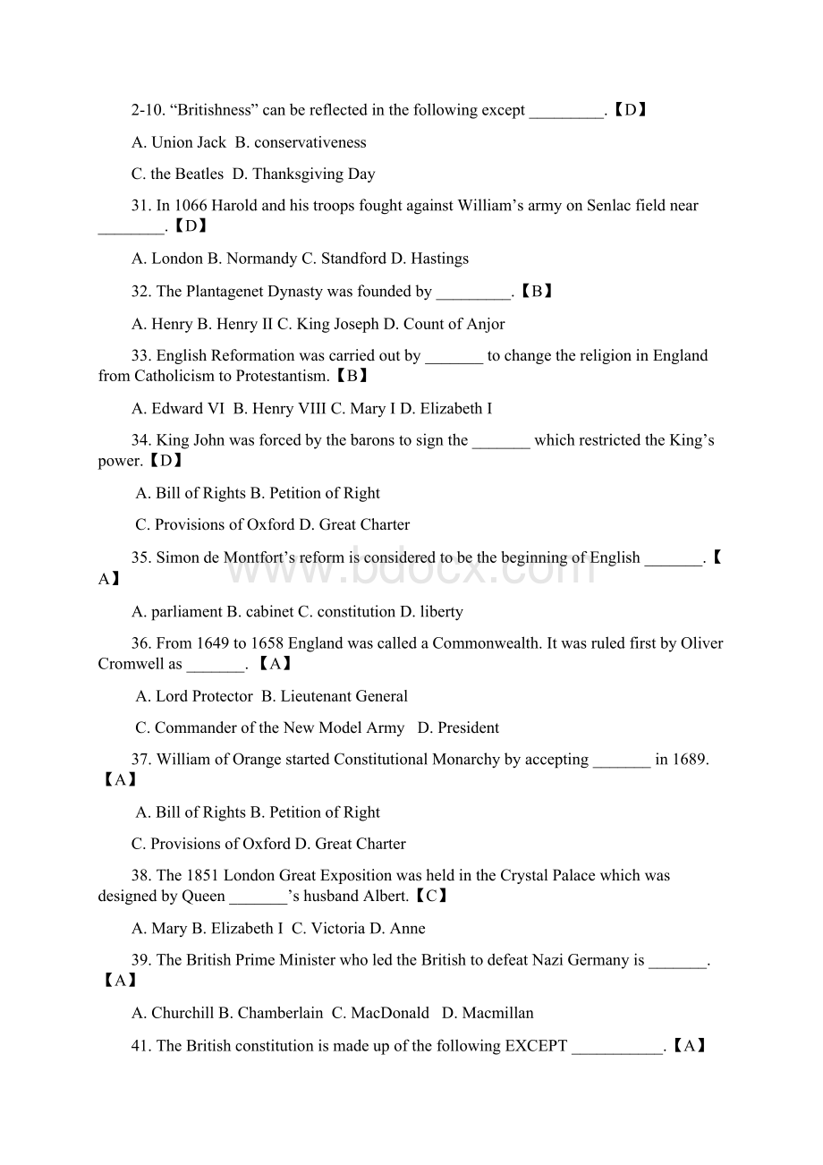 英语国家慨况选择题库.docx_第3页