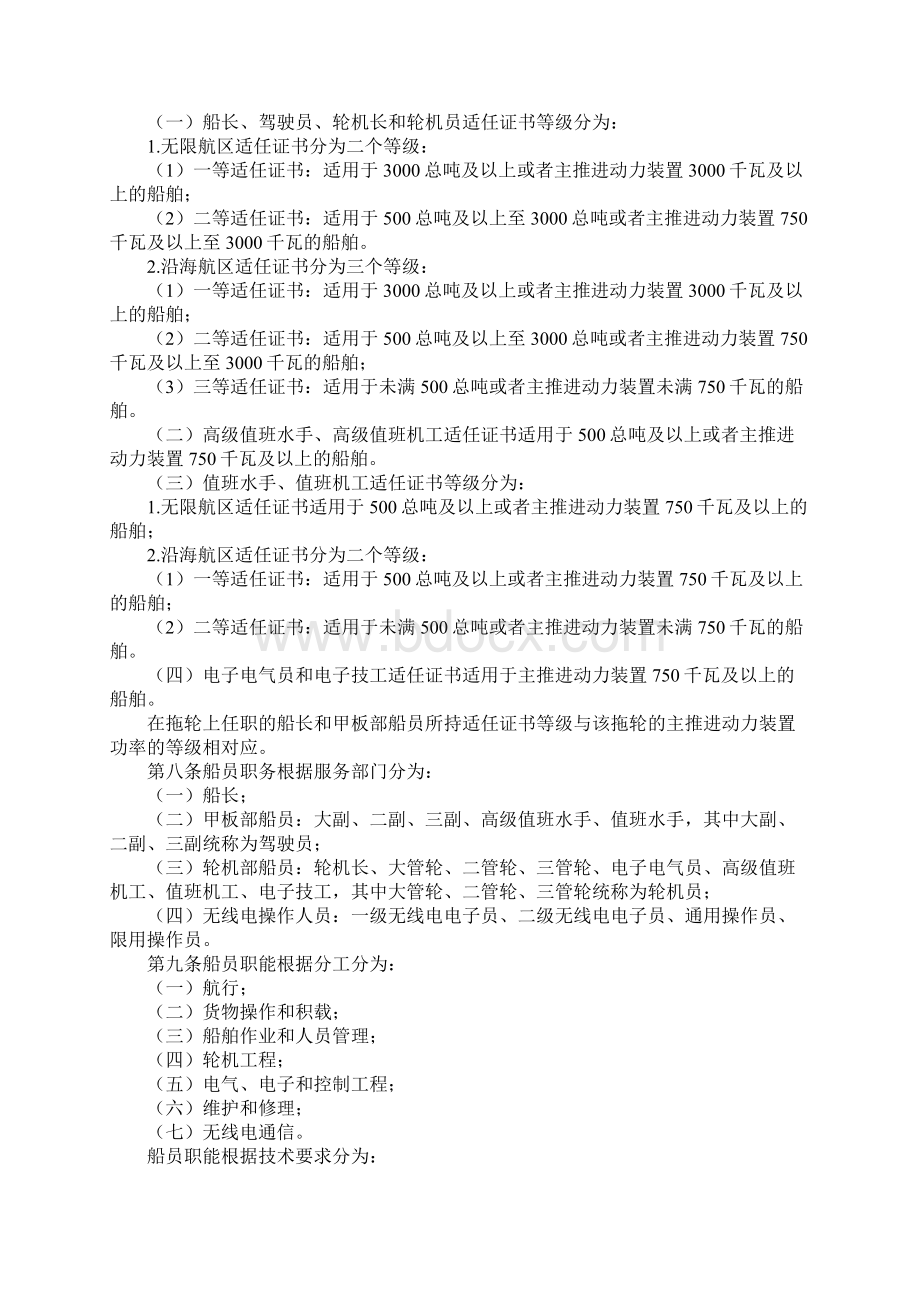 《中华人民共和国海船船员适任考试和发证规则》自起施行.docx_第2页