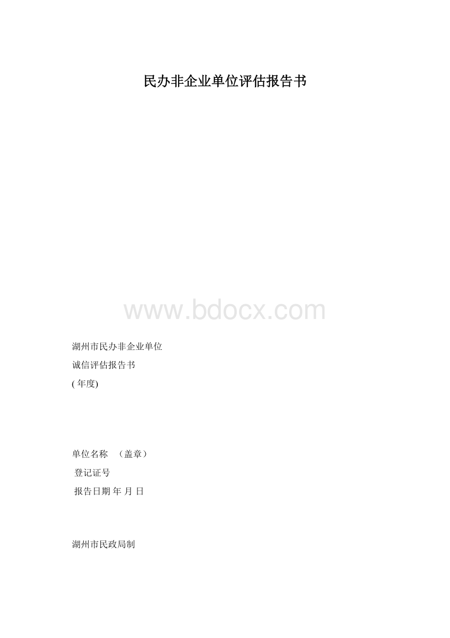 民办非企业单位评估报告书Word格式.docx