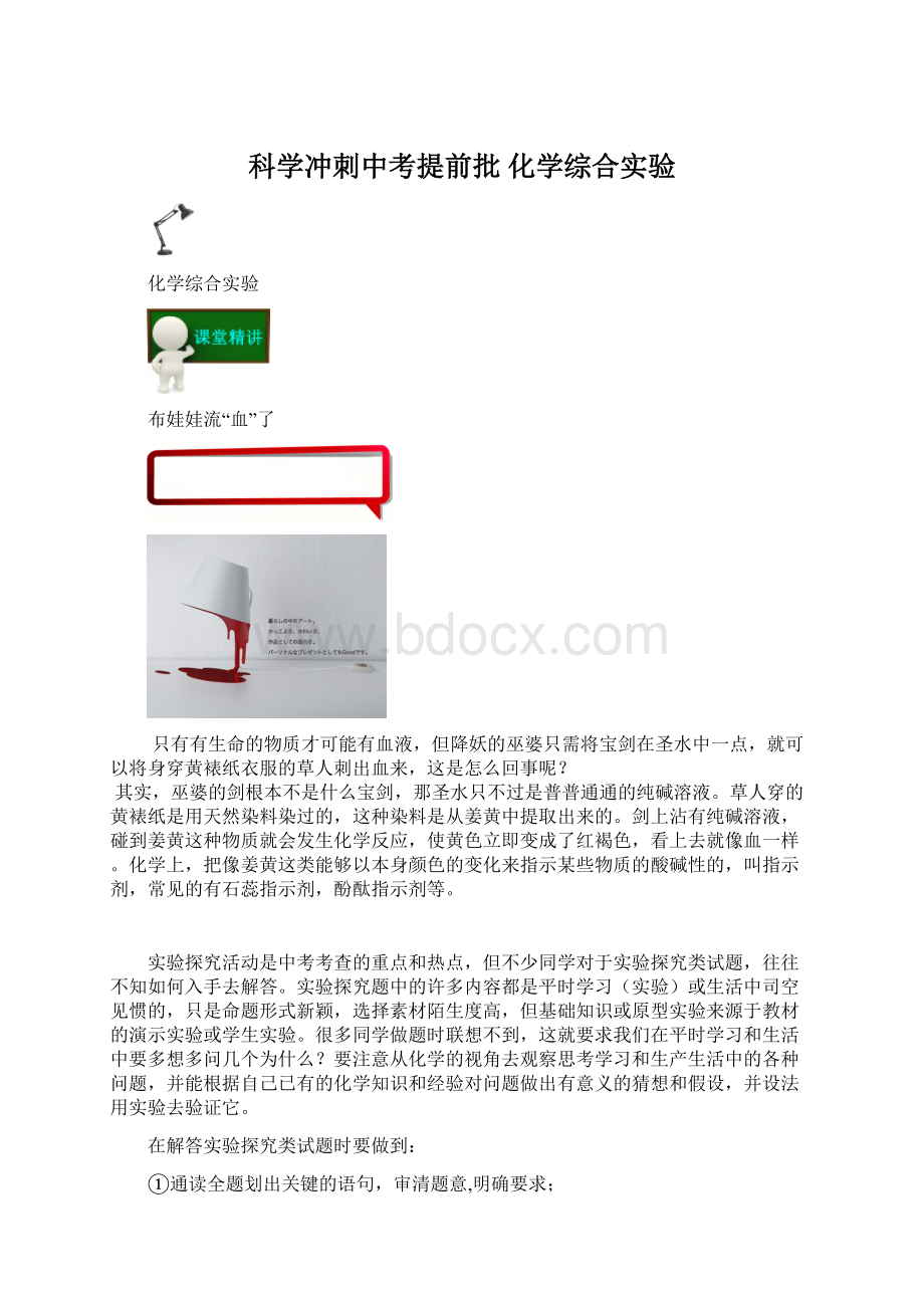 科学冲刺中考提前批 化学综合实验文档格式.docx