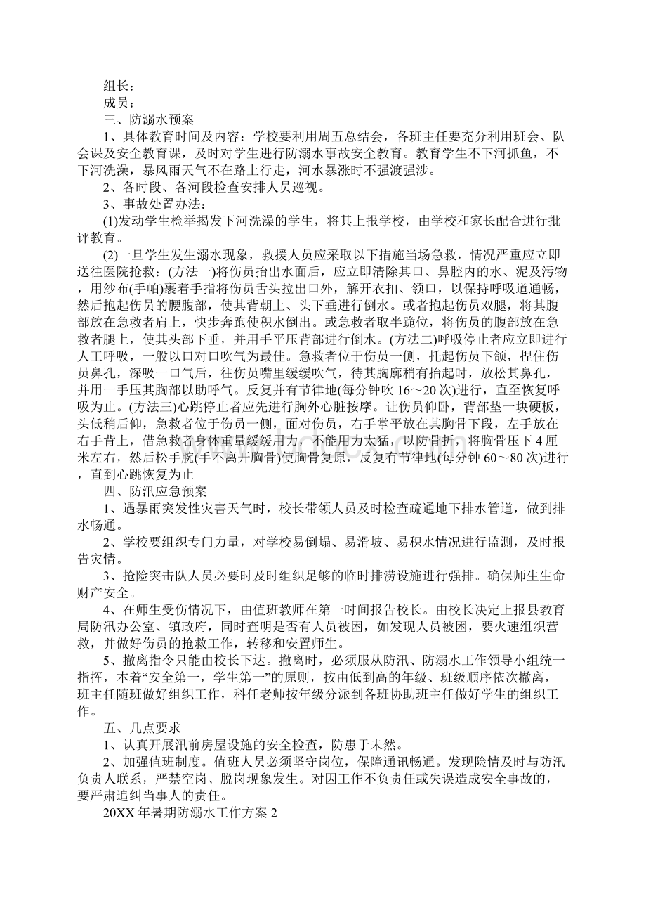 暑期防溺水工作方案.docx_第2页