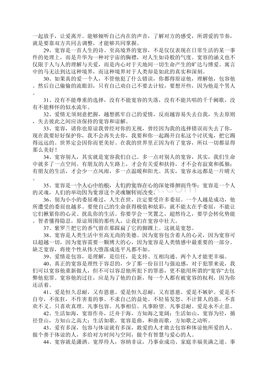 关于理解包容的句子Word文档下载推荐.docx_第3页