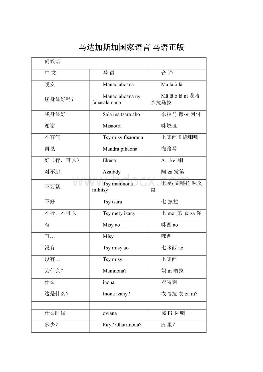 马达加斯加国家语言马语正版.docx_第1页