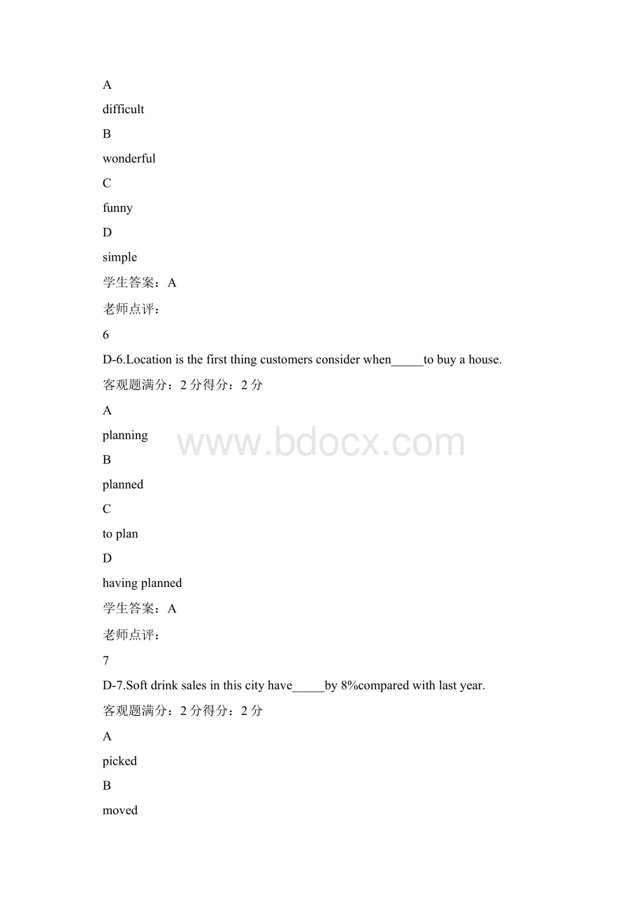 江苏开放大学大学英语A形成性考核作业4试题及答案.docx_第3页