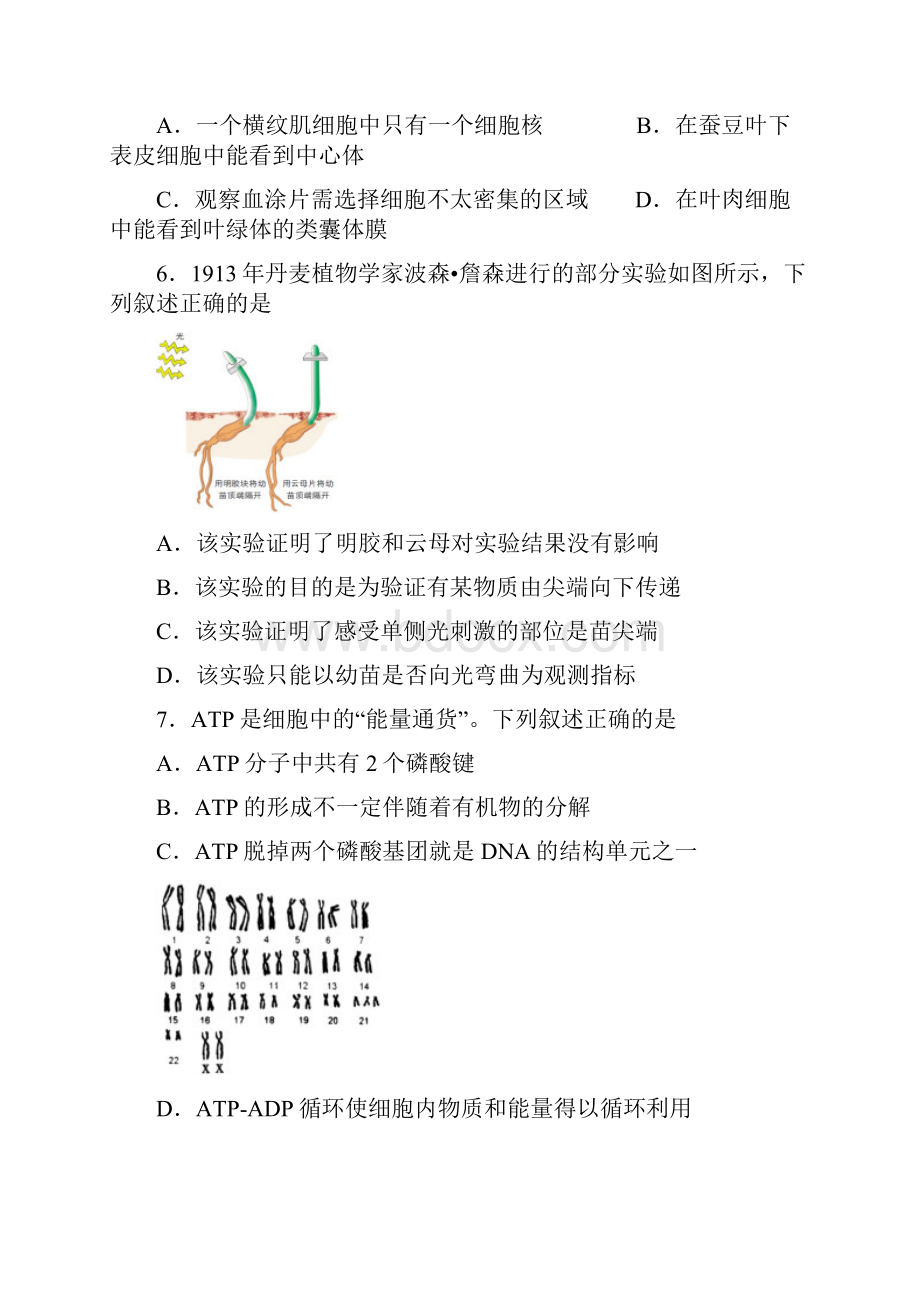 浙江省临海市白云高级中学届高三月考生物试题附答案文档格式.docx_第2页