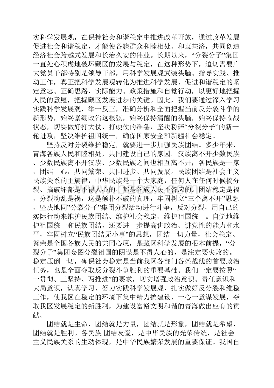 精选民族团结进步心得体会推荐Word文档格式.docx_第3页