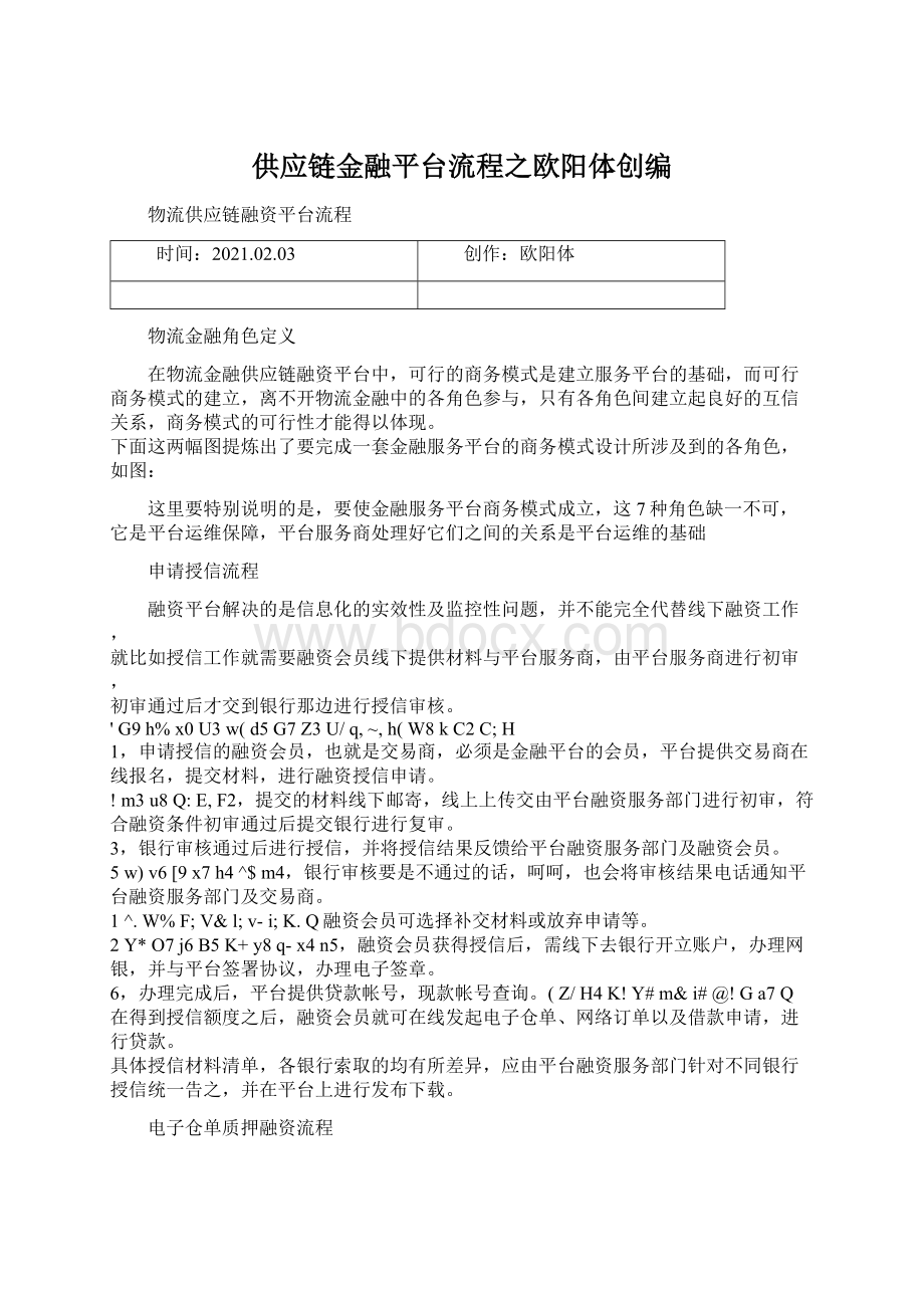 供应链金融平台流程之欧阳体创编Word格式文档下载.docx