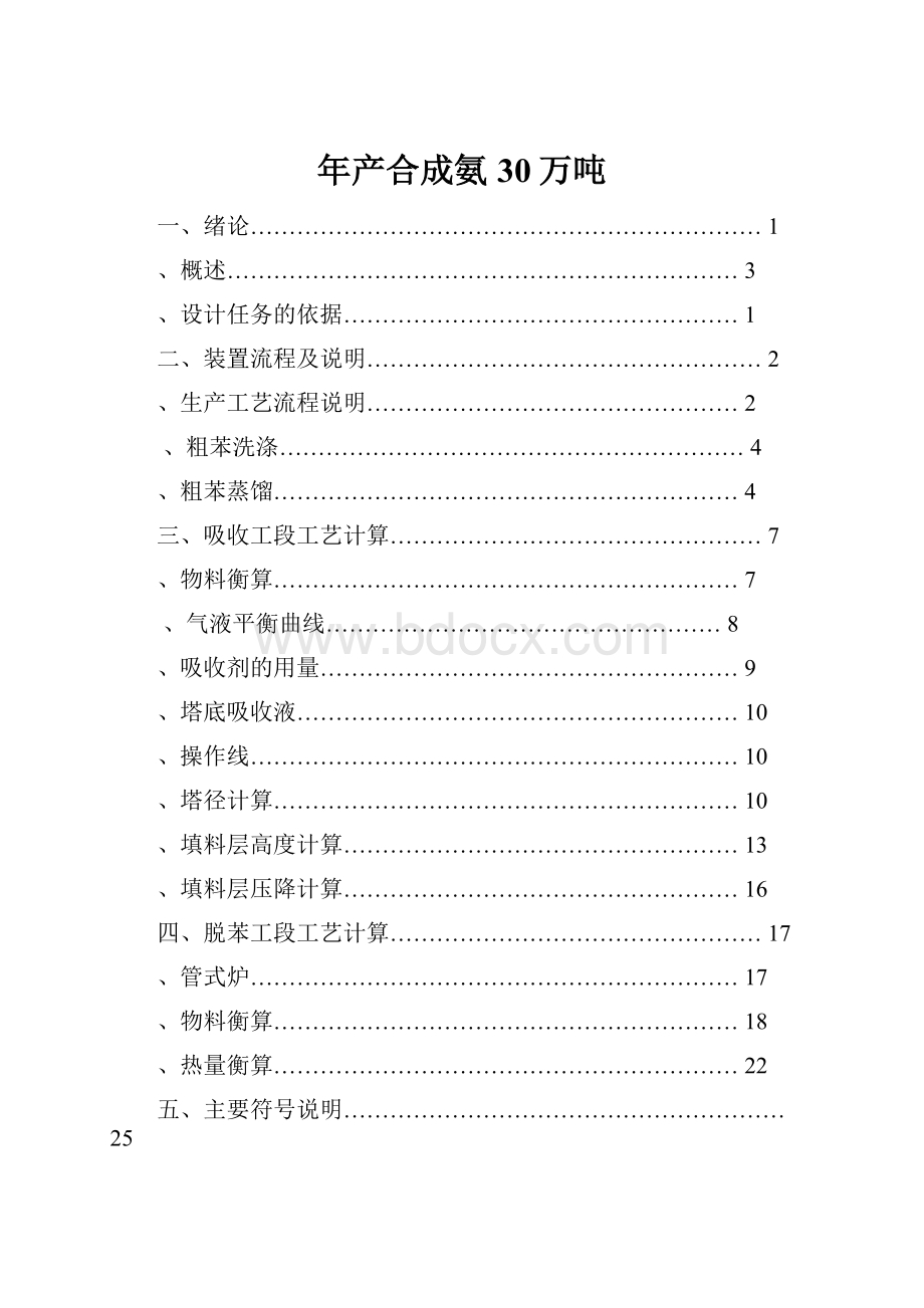 年产合成氨30万吨Word下载.docx_第1页