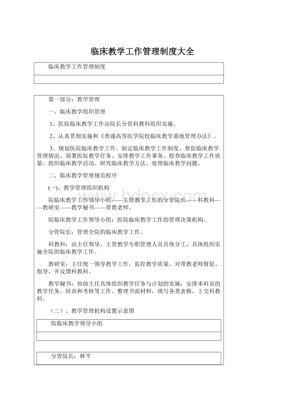 临床教学工作管理制度大全文档格式.docx