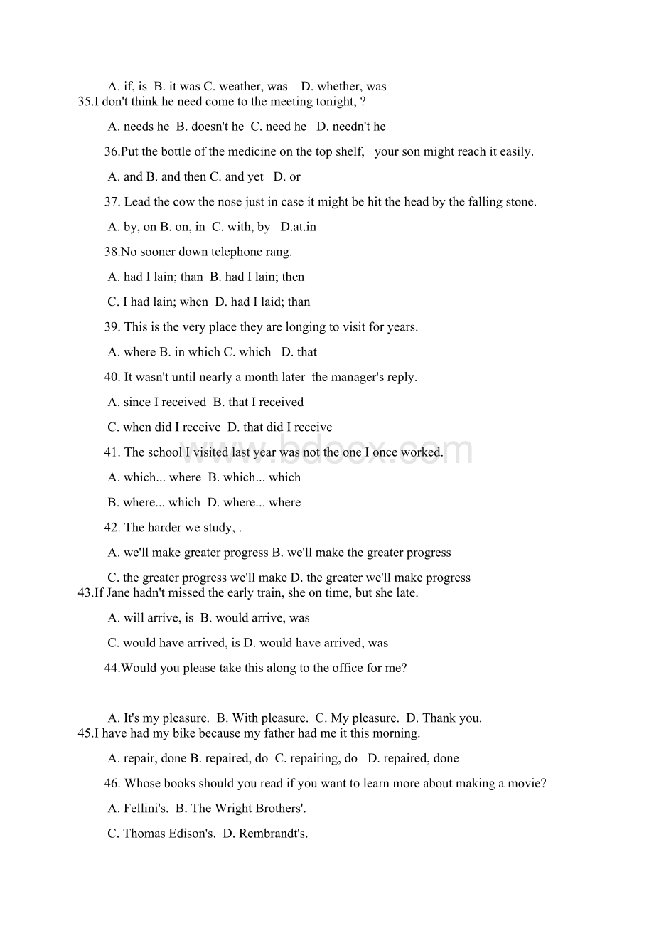 上海牛津沪教版初三英语9A学年浦外月考含答案Word格式.docx_第2页