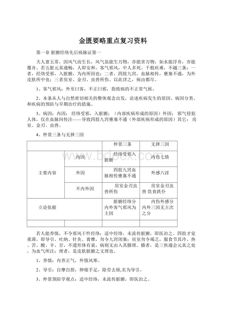 金匮要略重点复习资料Word格式文档下载.docx