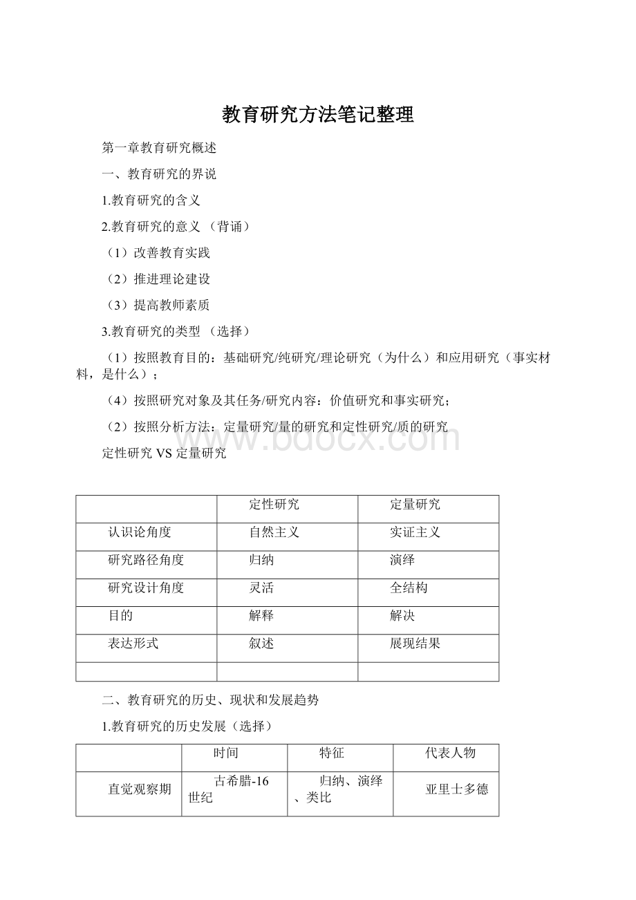 教育研究方法笔记整理Word文档格式.docx_第1页