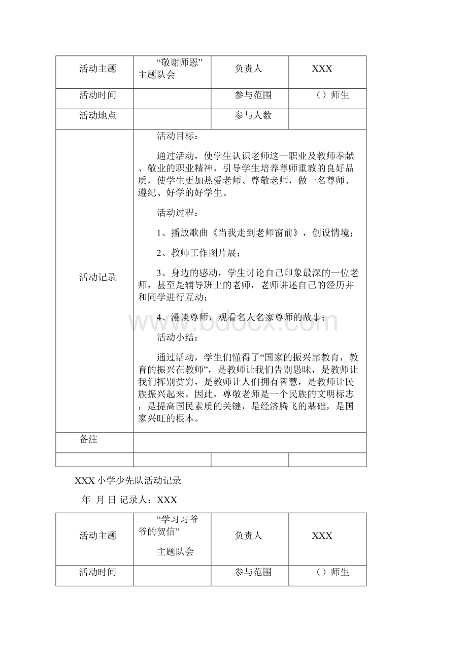 XXX小学少先队活动记录.docx_第2页