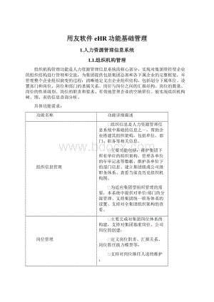 用友软件eHR功能基础管理.docx