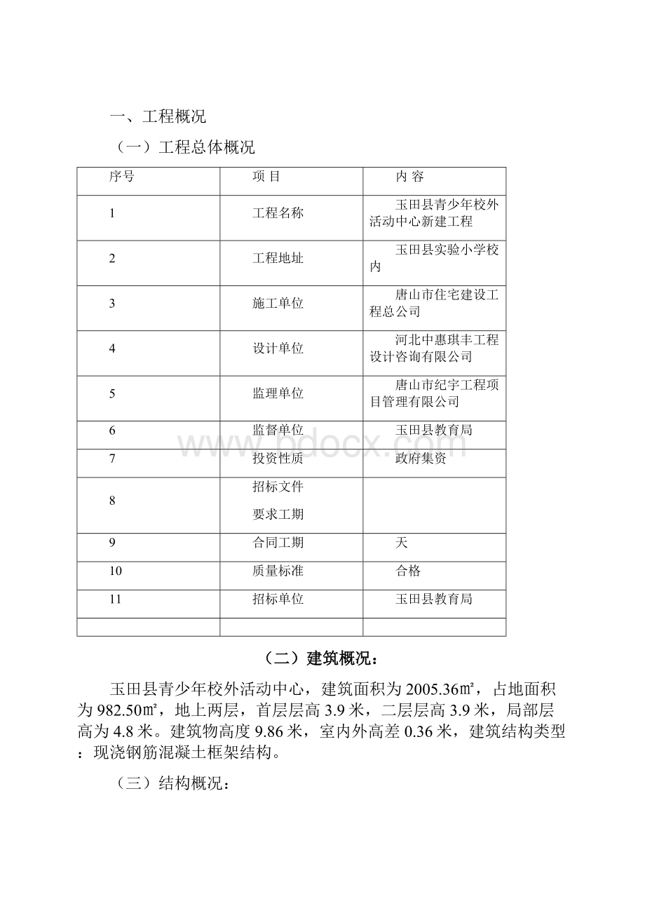 玉田县青少年校外活动中心新建工程监理规划.docx_第2页