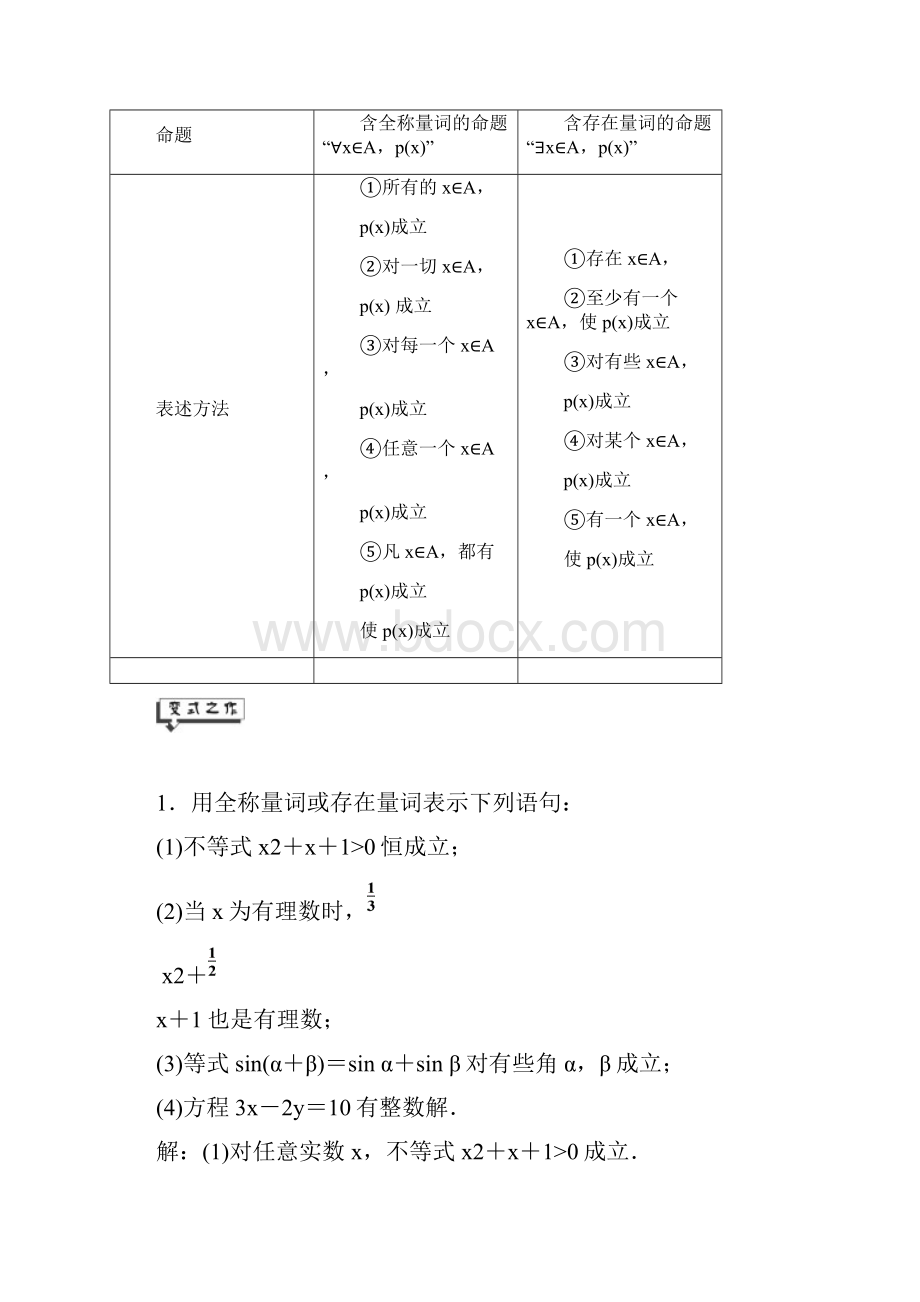 高中数学新湘教版选修21 全称量词和存在量词.docx_第3页