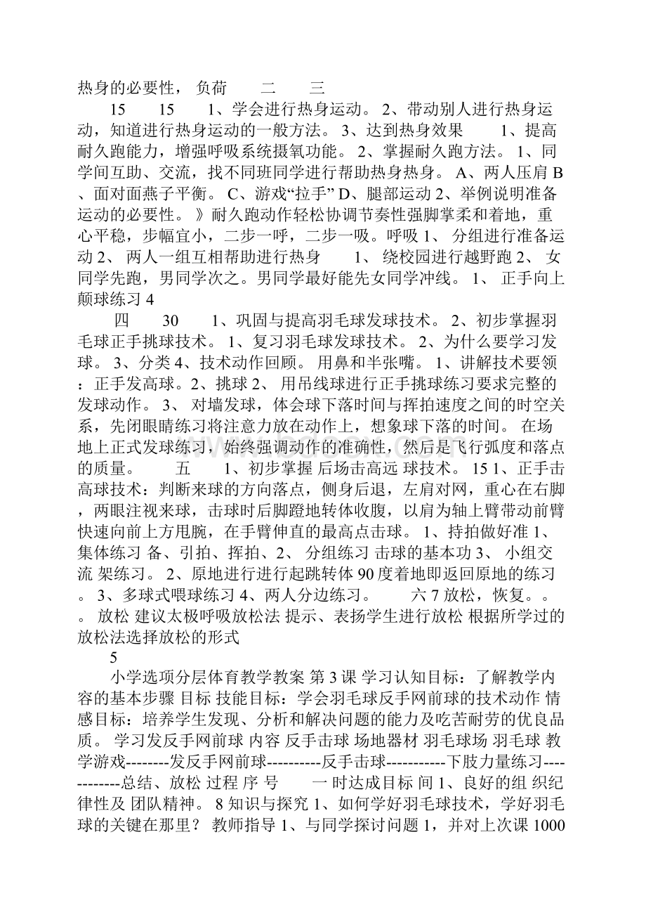 K12学习小学羽毛球特色教学教案羽毛球文档格式.docx_第3页