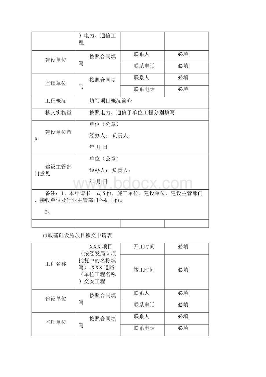 天府新区市政基础设施项目移交申请报告表移交书资料清单.docx_第3页