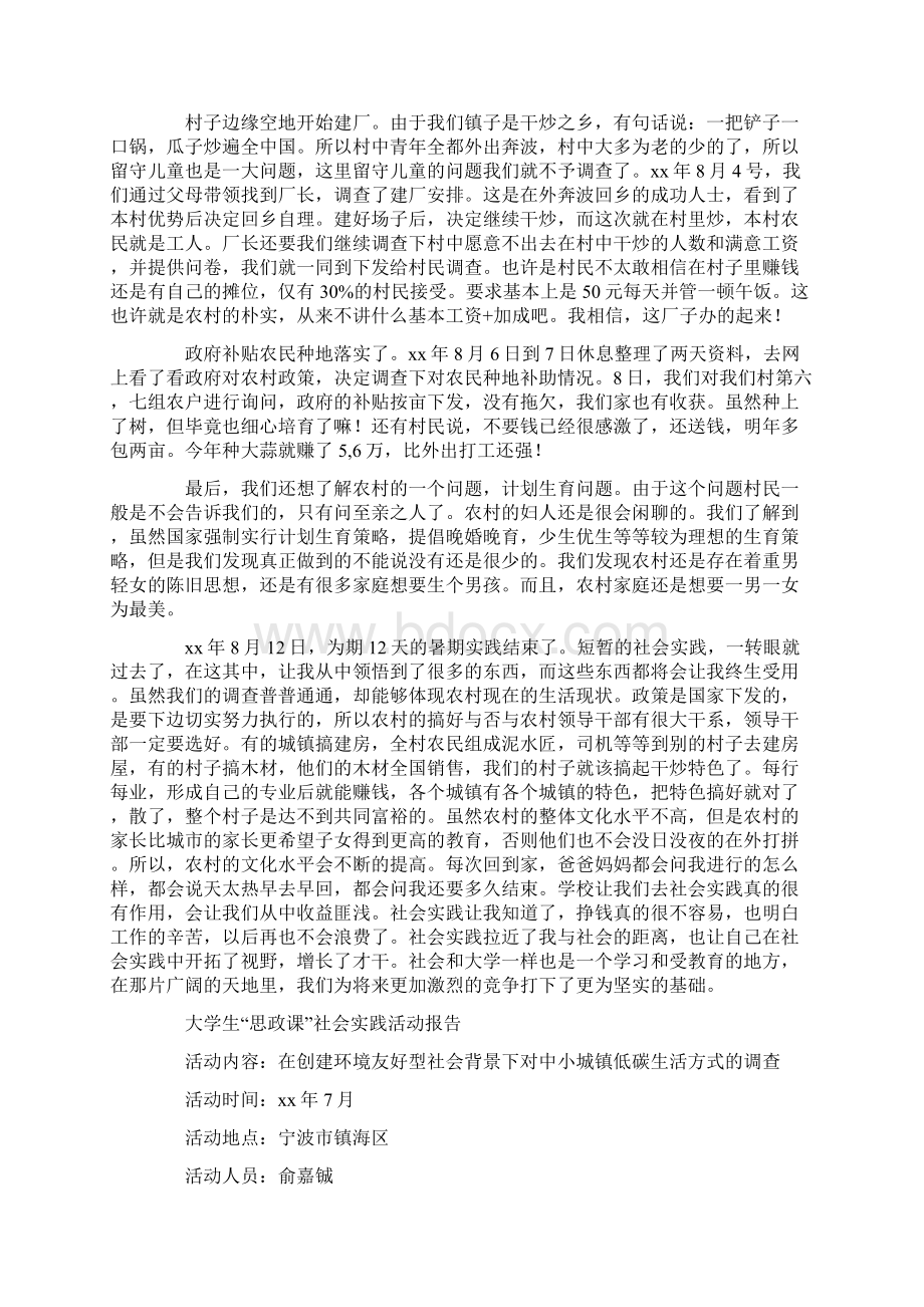 大学生思政课社会实践报告精选多篇Word文档格式.docx_第2页