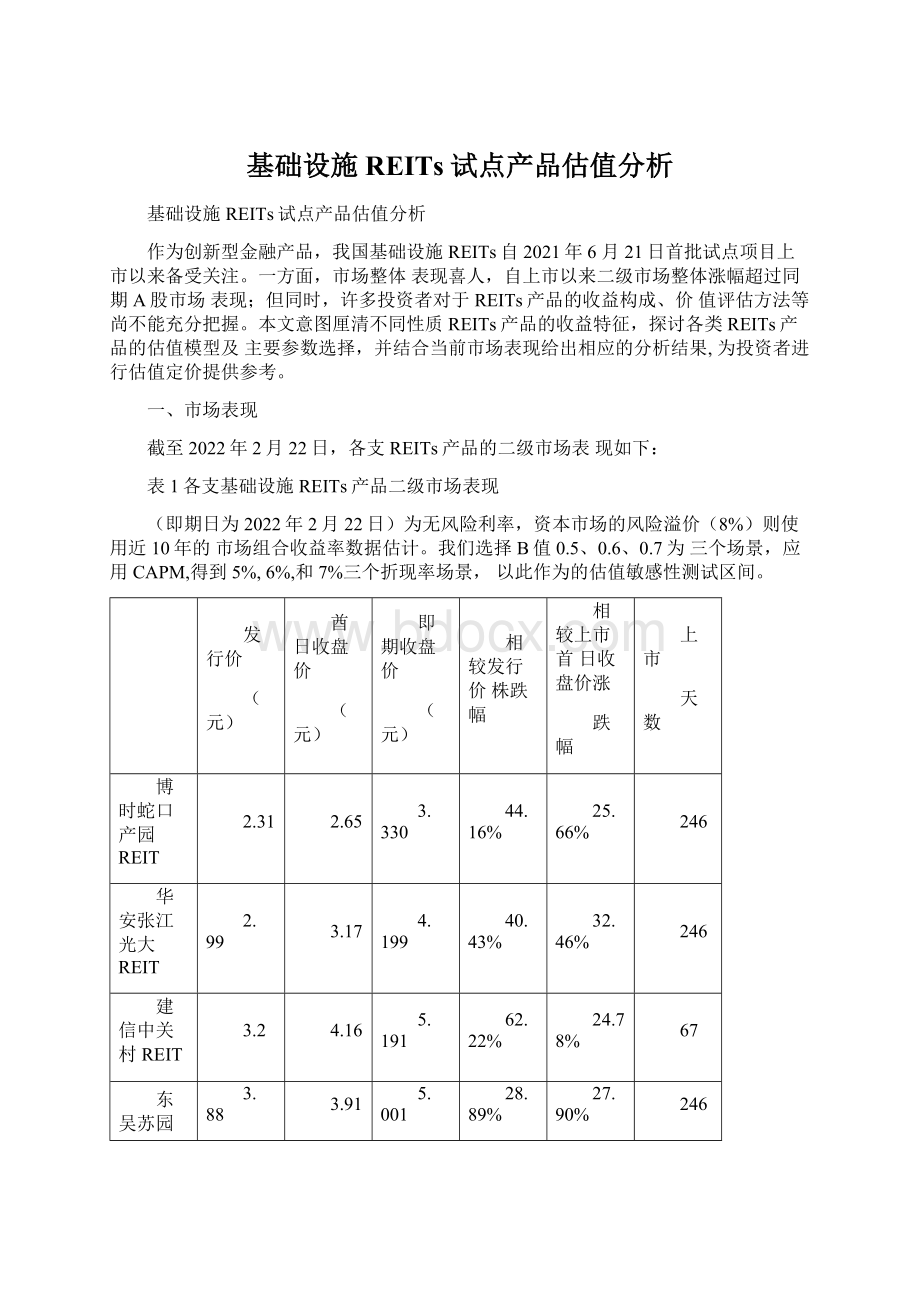 基础设施REITs试点产品估值分析.docx_第1页