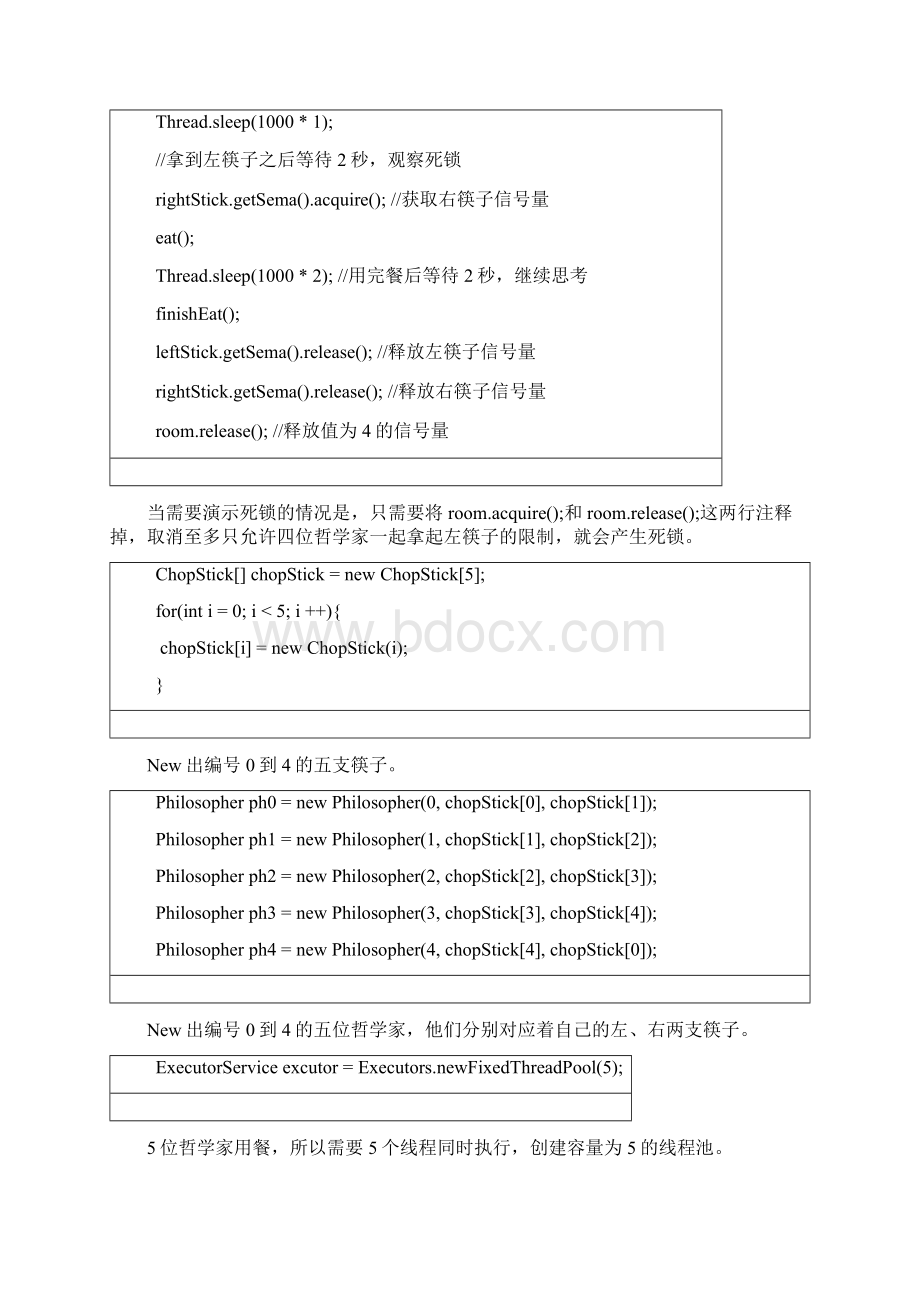 操作系统课程设计利用多线程和信号量解决哲学家进餐问题 java实现.docx_第3页