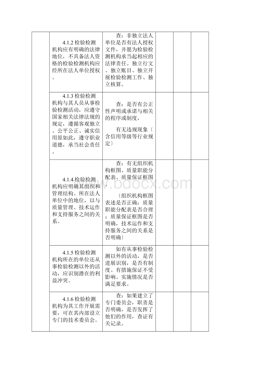 检验检测机构资质认定内审检查表Word格式.docx_第2页