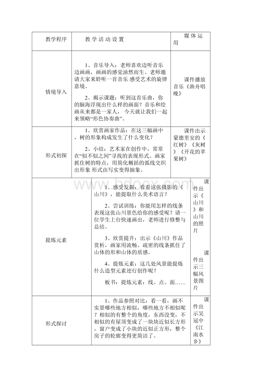 湘教版六年级下册美术第1课形色协奏曲教案.docx_第2页