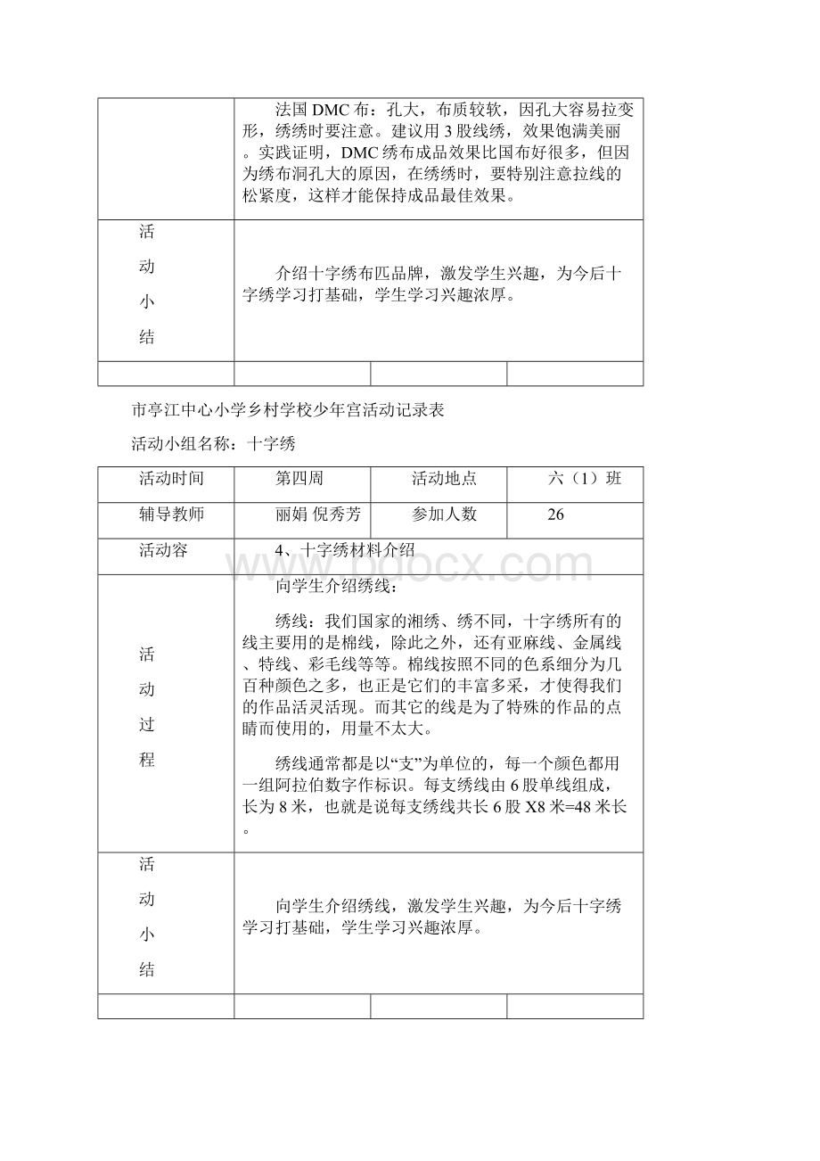 小学乡村学校少年宫活动记录表.docx_第3页