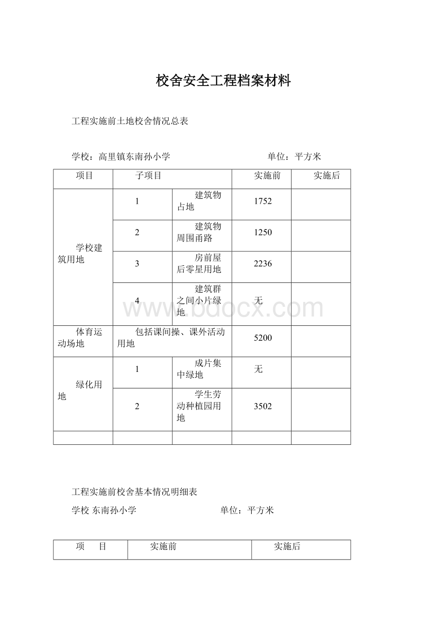 校舍安全工程档案材料.docx