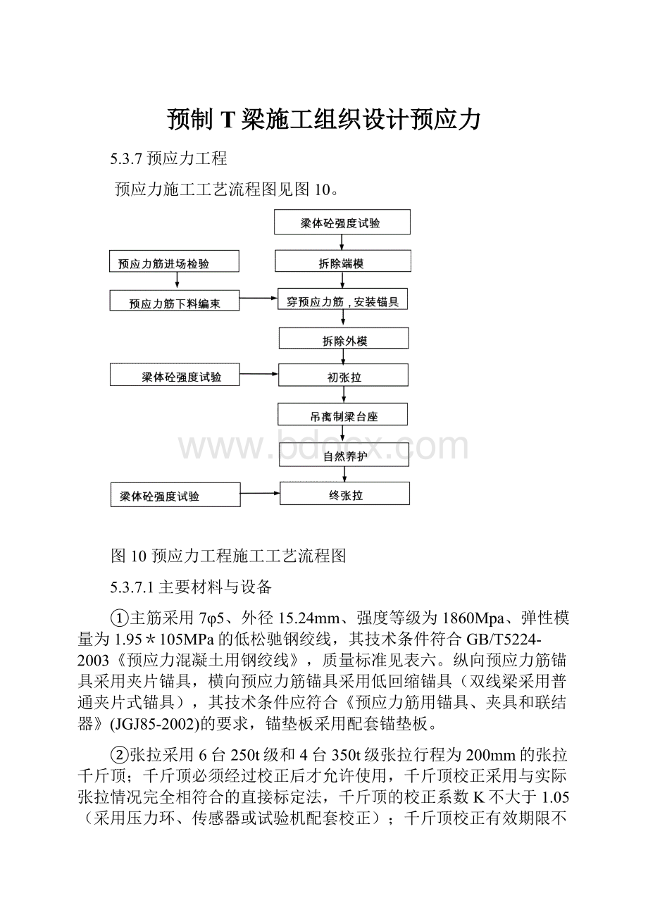 预制T梁施工组织设计预应力.docx_第1页