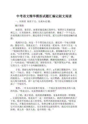 中考语文精华模拟试题汇编记叙文阅读Word下载.docx