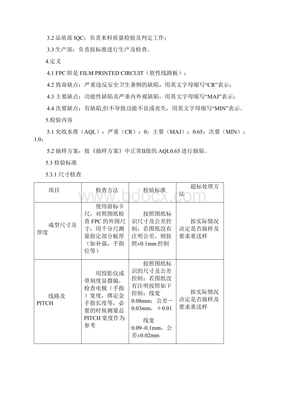 FPC来料检验实用标准文档格式.docx_第2页