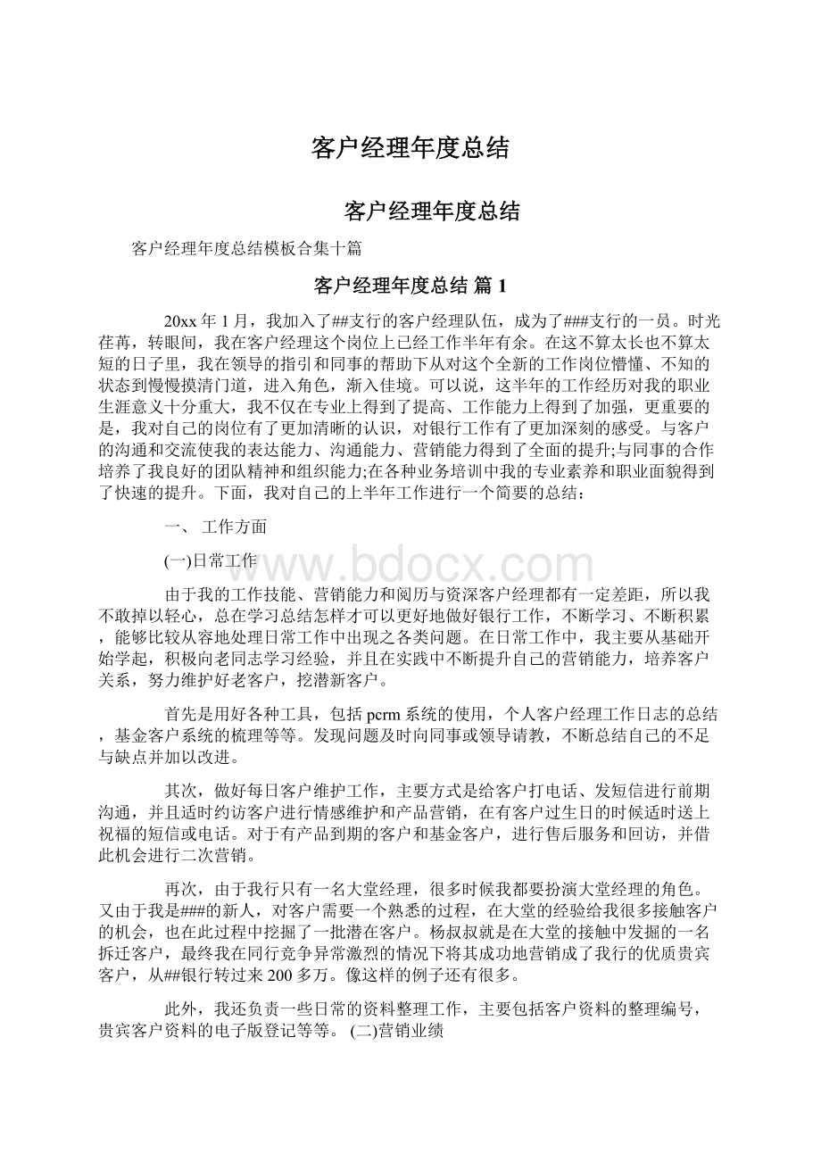 客户经理年度总结Word文档格式.docx