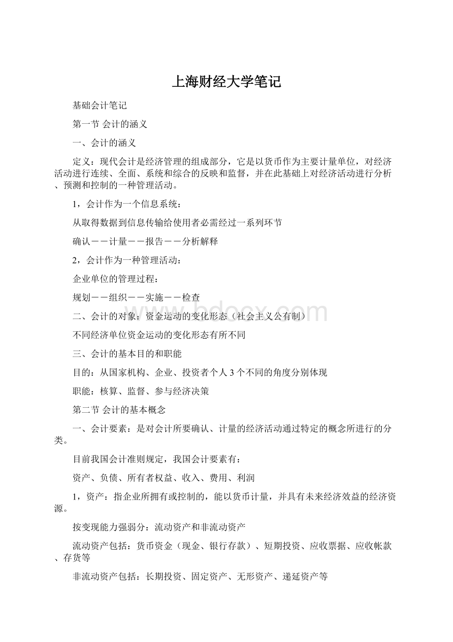 上海财经大学笔记Word文档格式.docx