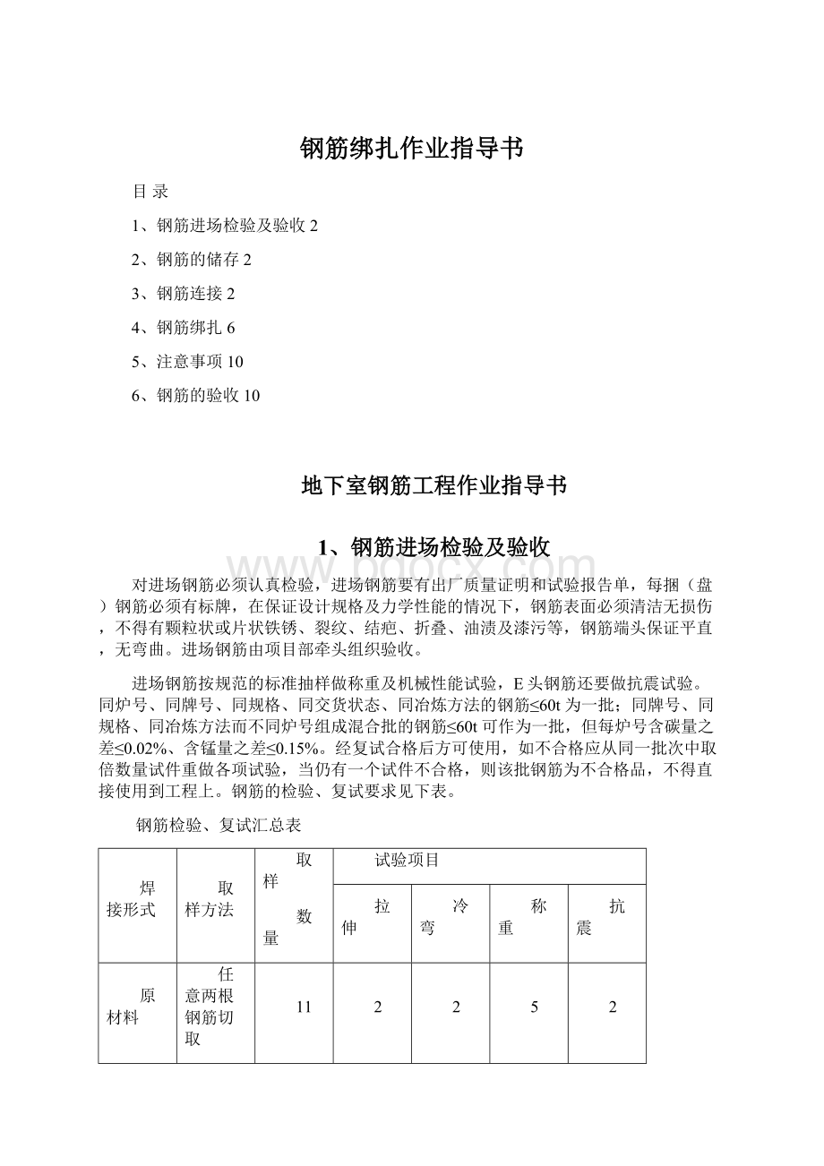 钢筋绑扎作业指导书.docx