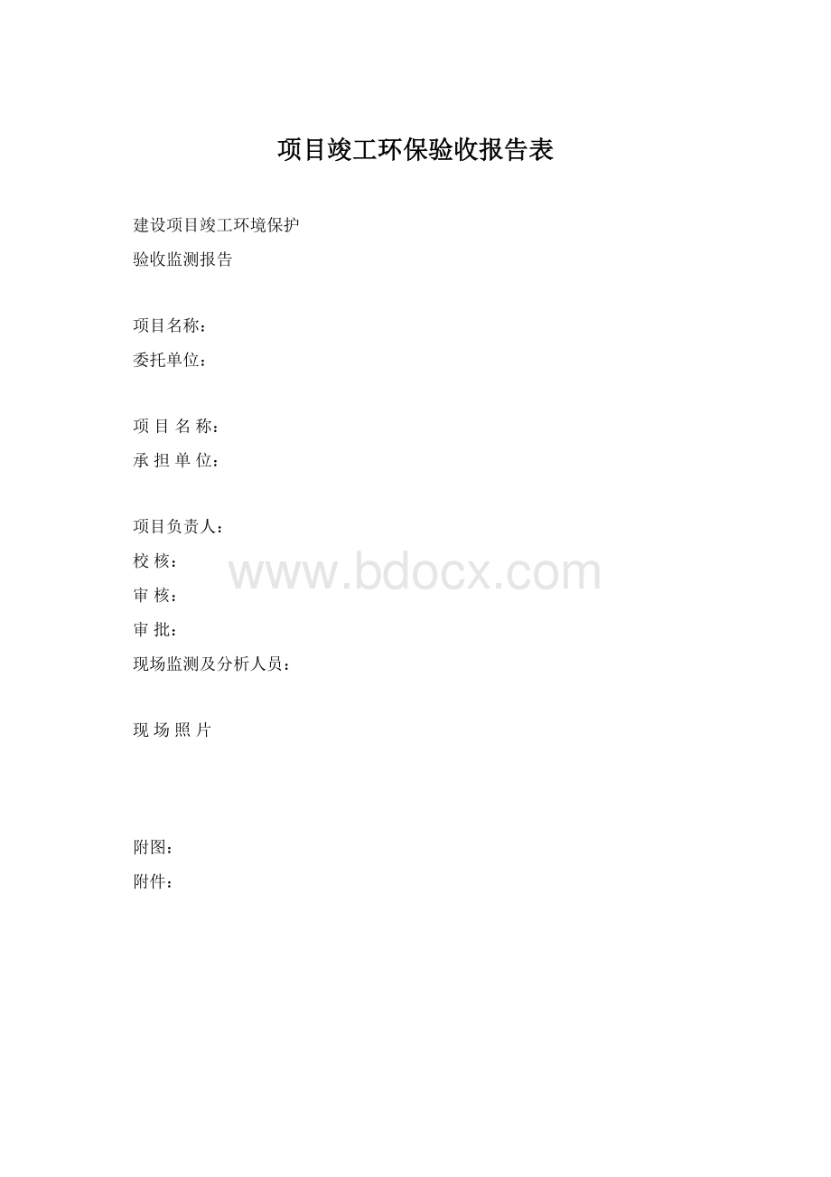 项目竣工环保验收报告表.docx