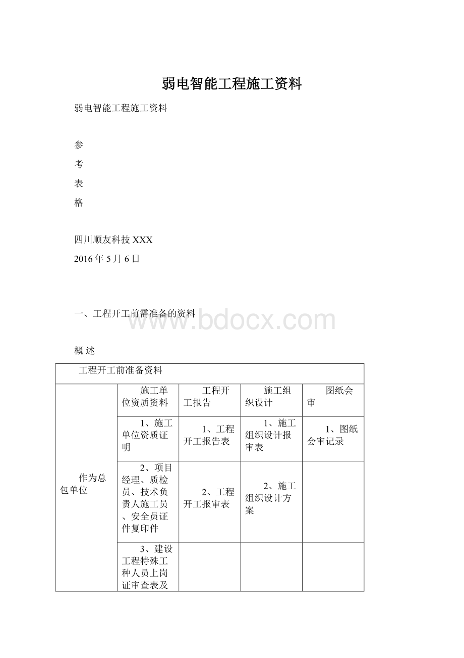 弱电智能工程施工资料.docx