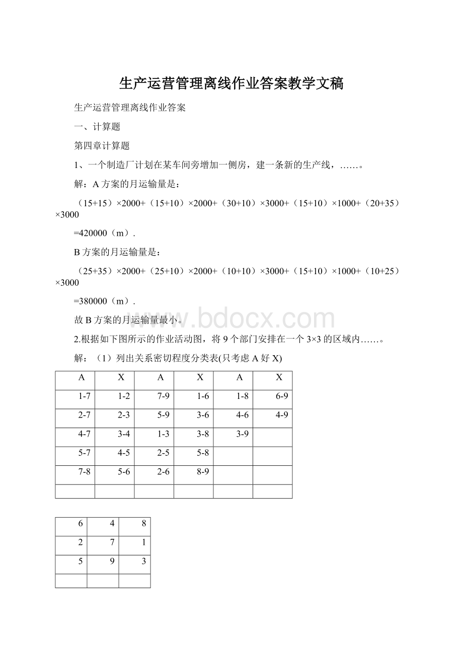 生产运营管理离线作业答案教学文稿.docx_第1页