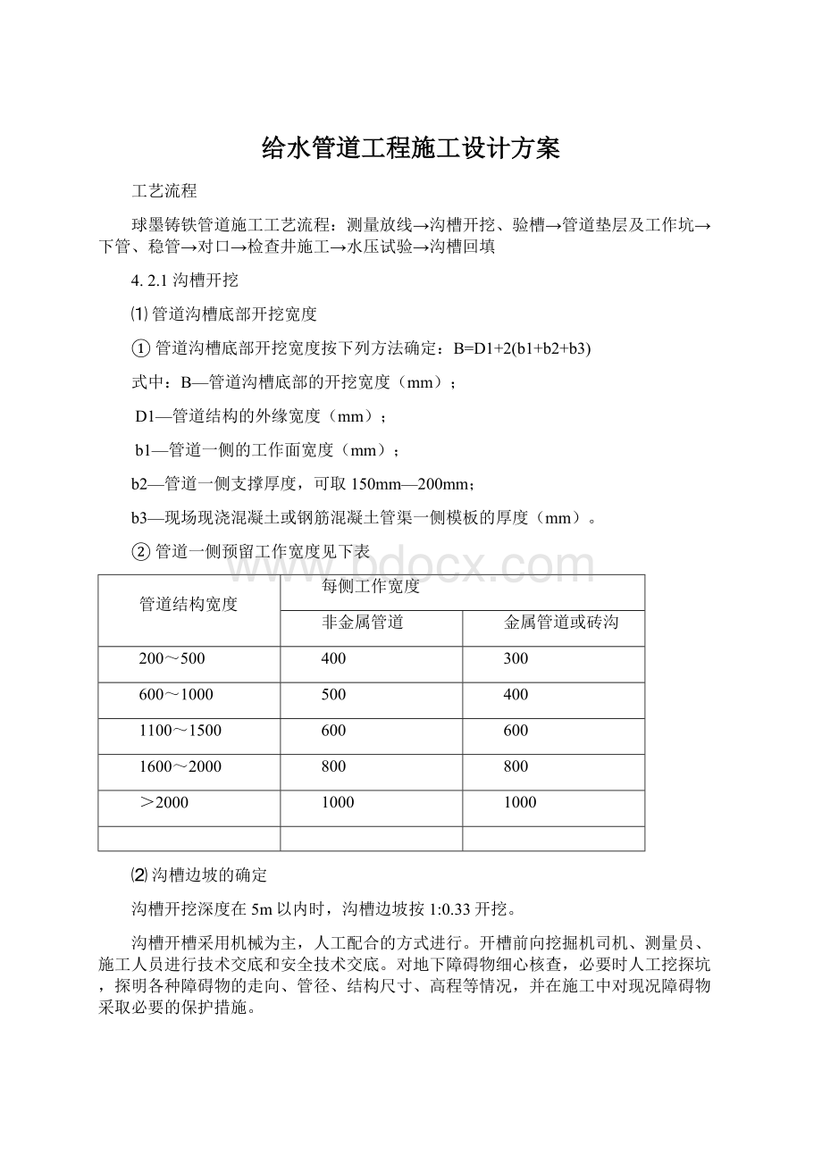 给水管道工程施工设计方案.docx