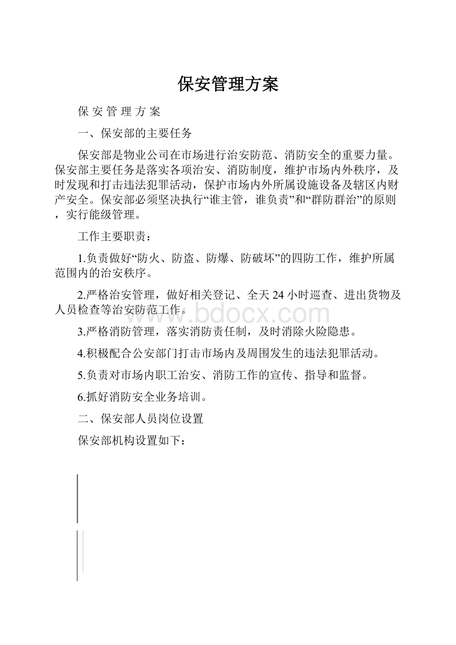 保安管理方案Word文档下载推荐.docx