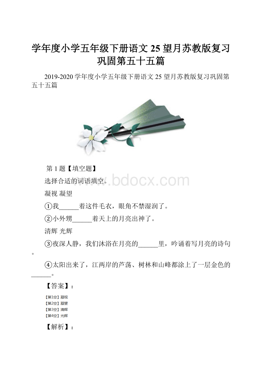 学年度小学五年级下册语文25 望月苏教版复习巩固第五十五篇.docx