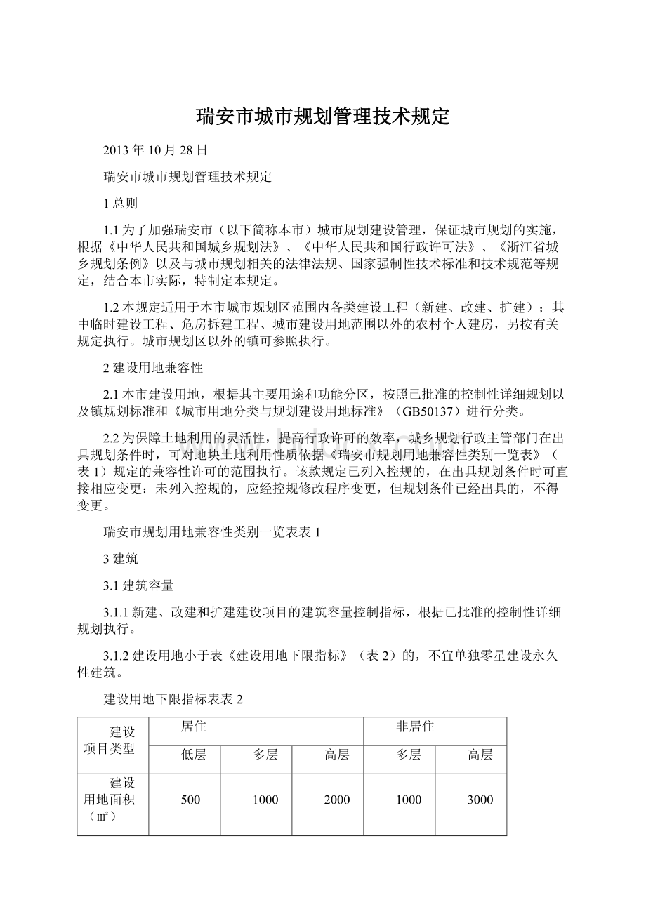 瑞安市城市规划管理技术规定.docx