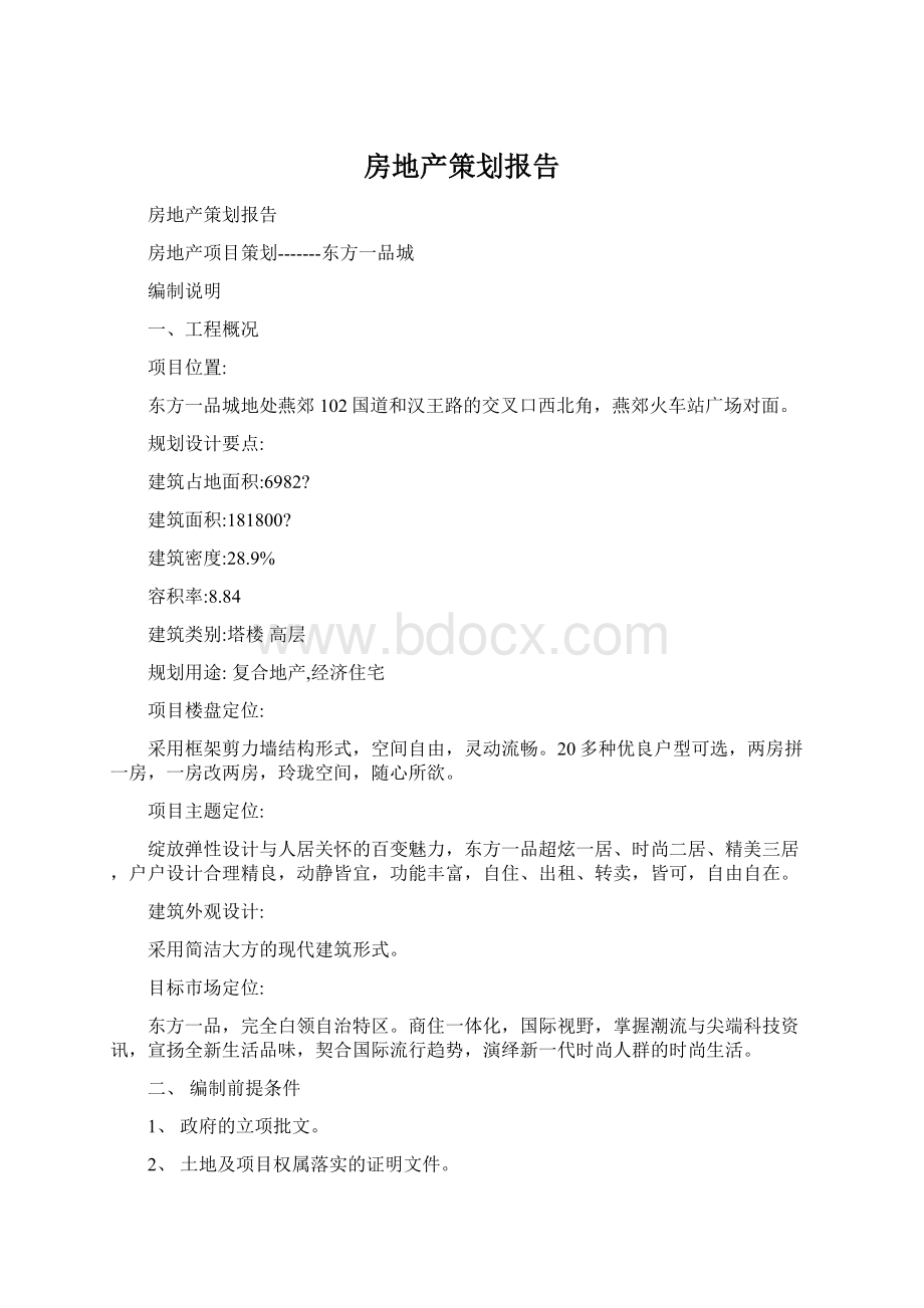 房地产策划报告Word文档下载推荐.docx