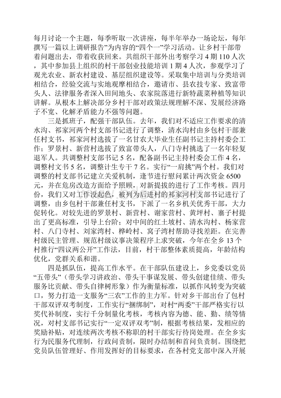 农村基层组织建设专题工作述职学习总结报告.docx_第2页